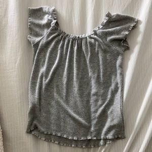 Off the shoulder lettuce tee from garage